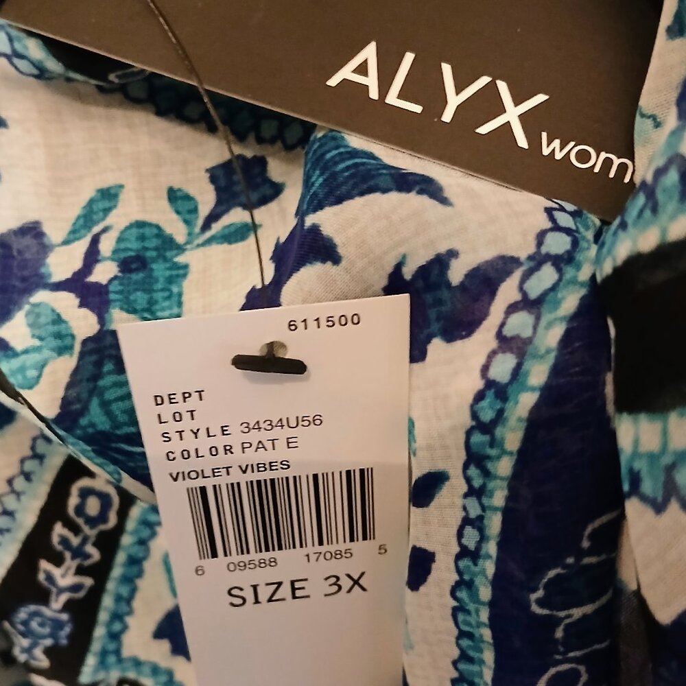 NWT ALYX Floral Paisley Sleeveless Women's Blouse Size 3X